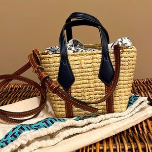 Tory Burch Perry Straw Nano Tote